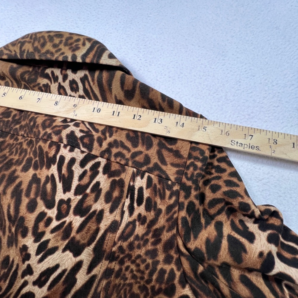Harve Benard Jacket Medium Petite Leopard Print Lightweight Brown Animal Pattern - Picture 9 of 10